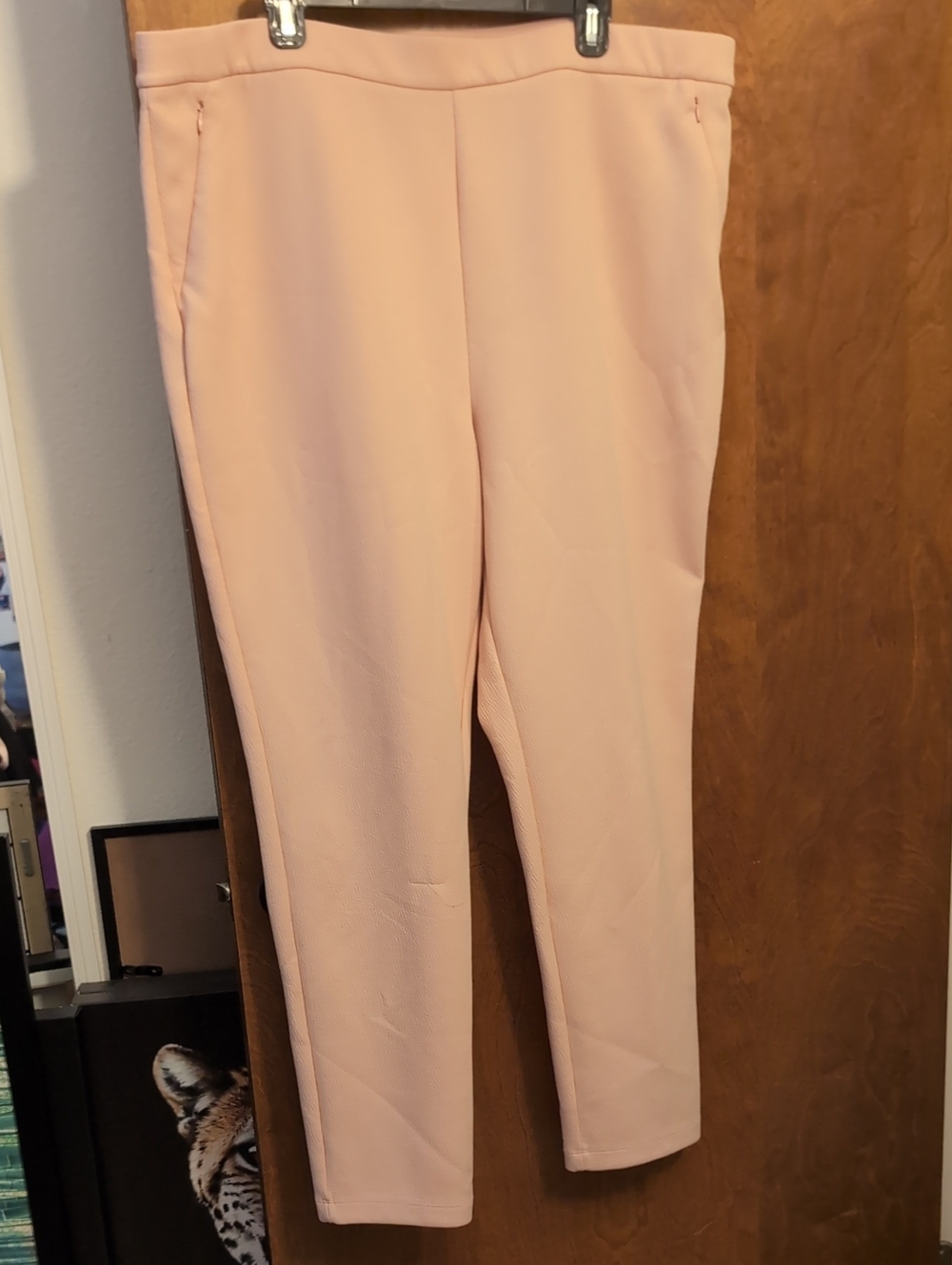 Women's Slim Stretch Crepe Ankle Pants in Blush Pink